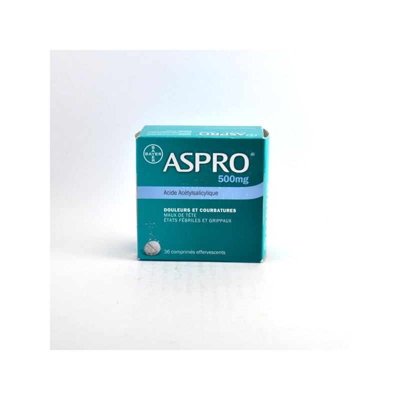 Aspro 500mg Aspirine, Comprimé Effervescent, Boite de 36