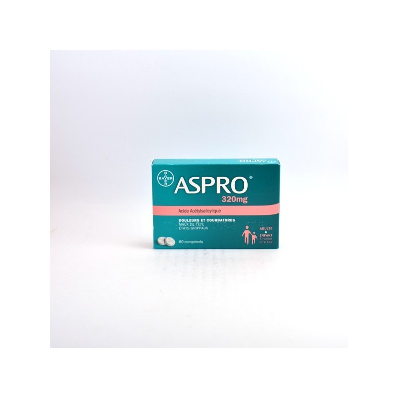 Aspro 320mg Comprimé A L'Aspirine, Boite de 60 Comprimés