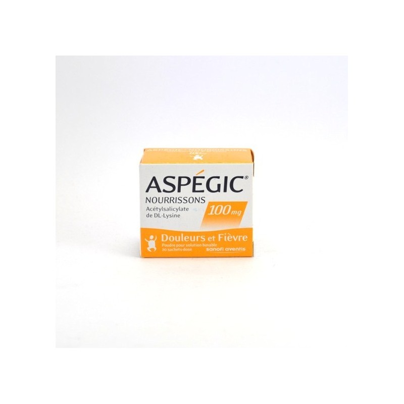 Aspégic Nourissons Aspirine 100 mg, Boite de 20 Sachets-Dose
