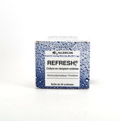 Refresh, collyre en récipient unidose alcool polyvinylique/povidone, boite de 30 unidoses manque fournisseur