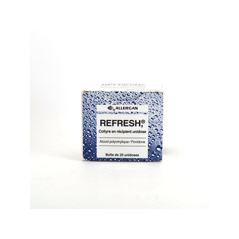 Refresh, collyre en récipient unidose alcool polyvinylique/povidone, boite de 30 unidoses manque fournisseur