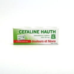  Céfaline Hauth Powder Solution – Paracetamol 500 mg / Caffeine 50 mg – Pack of 10 Sachets Céfaline