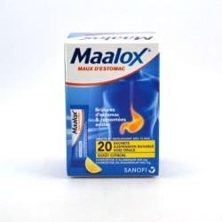 Maalox Solution for Gastric Problems (Lemon Flavour) – 20 Single-Dose Sachets Sanofi Aventis