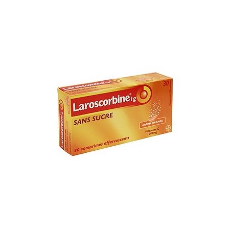 Laroscorbine 1 g Sans Sucre, Fatigue Passagère - 30 Comprimés Effervescents