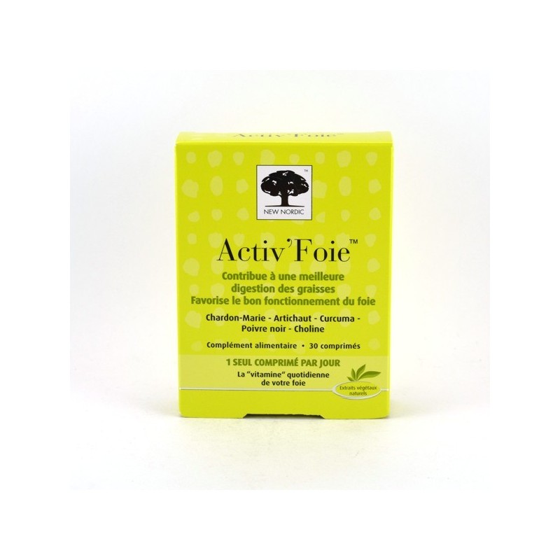 Activ’Foie Digestion of Fats and Liver Support, Box of 30 tablets New Nordic