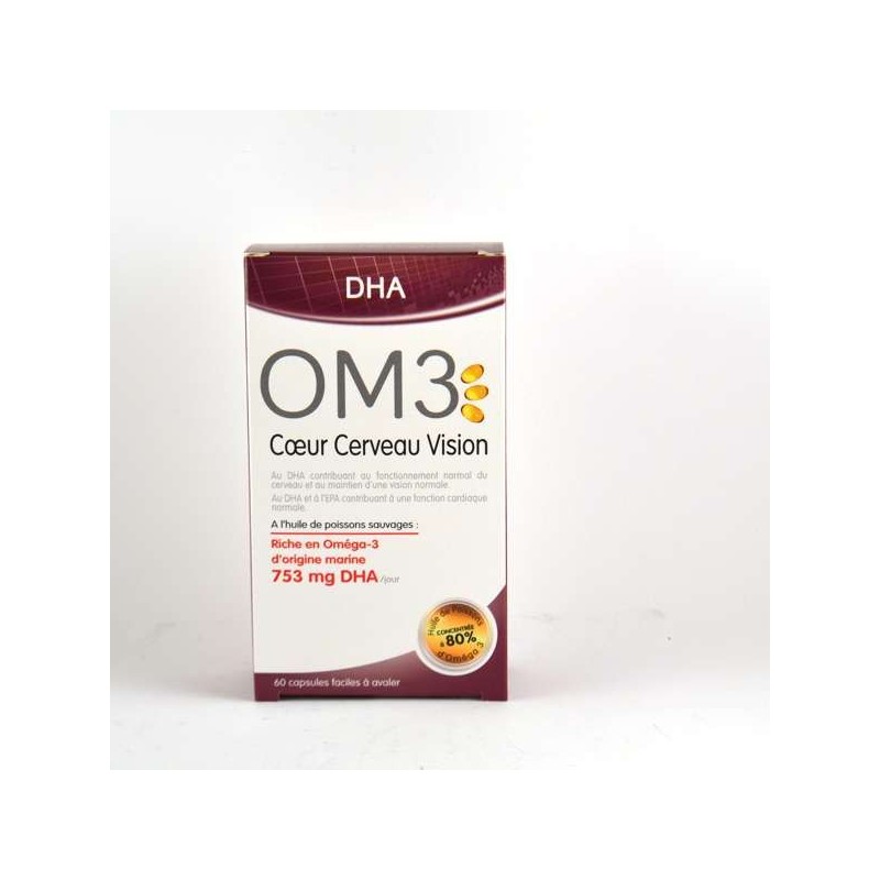 OM3 Heart Brain Vision - 60 Capsules - The most dosed in DHA OM3