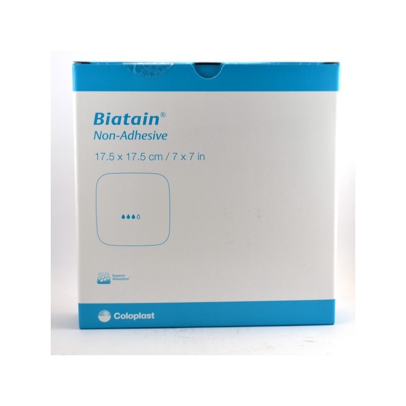 Biatain Non-Adhesive, 10 Pansements Hydrocellulaires Non-Adhésifs de 17.5 x 17.5 cm