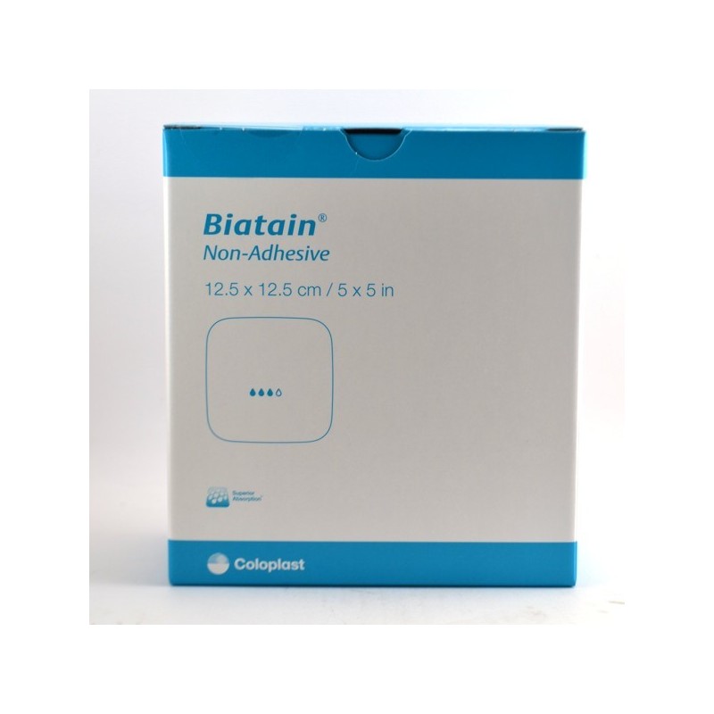  Biatain Non-Adhesive, 10 Hydrocellular Non-Adhesive Bandages 12.5 x 12.5 cm Biatain Non-Adhesive