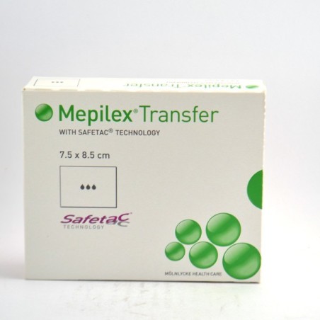  Mepilex Transfer, 10 Silicone Hydrocellular Dressings 7.5 x 8.5 cm Mepilex Transfer