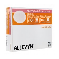 ALLEVYN Gentle Border Lite 8x8cm - 10 Pansements de Mousse Hydrocellulaire Adhésif - Smith&Nephew