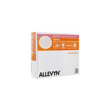 ALLEVYN Gentle Border Lite 8x8cm - 10 Pansements de Mousse Hydrocellulaire Adhésif - Smith&Nephew