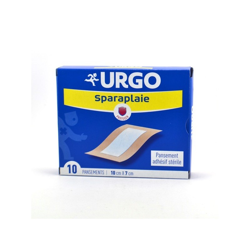 Pansement Adhésif Sterile avec Compresses Sparaplaie, 10 pansements 7 x 10 cm