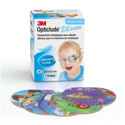 Pansements Orthoptiques 5.0 cm X 6.0 cm Opticlude Silicone Garçon Mini -3M - Boite De 50