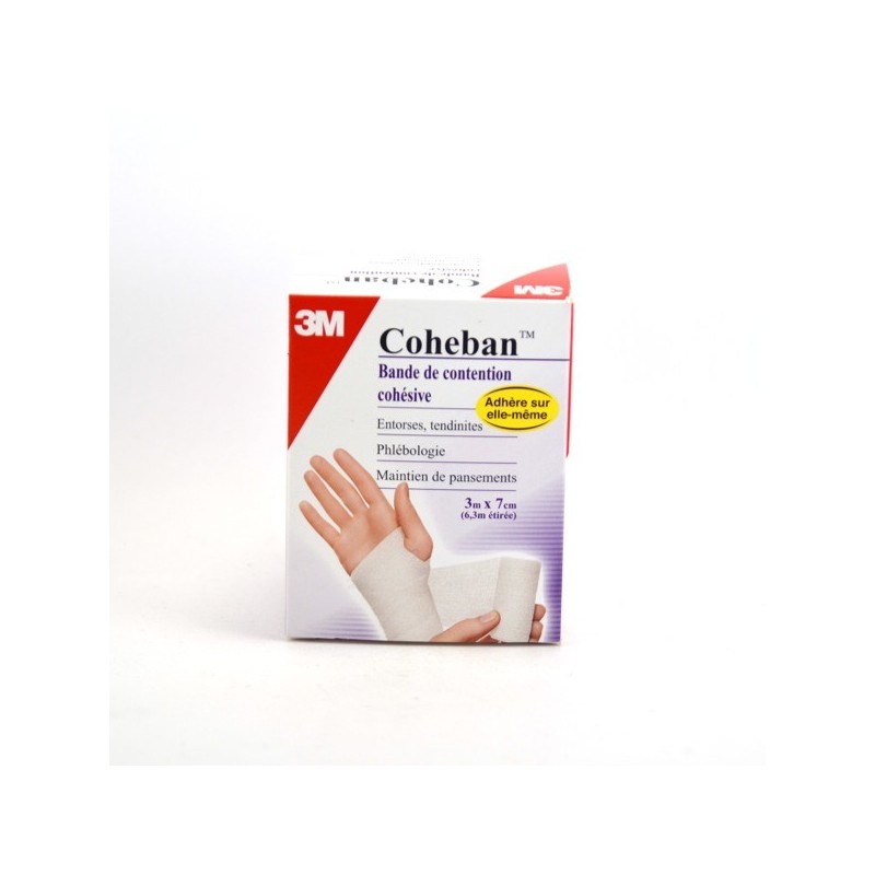  Coheban 3M White Cohesive Contention Band 7cm x 3m 3M