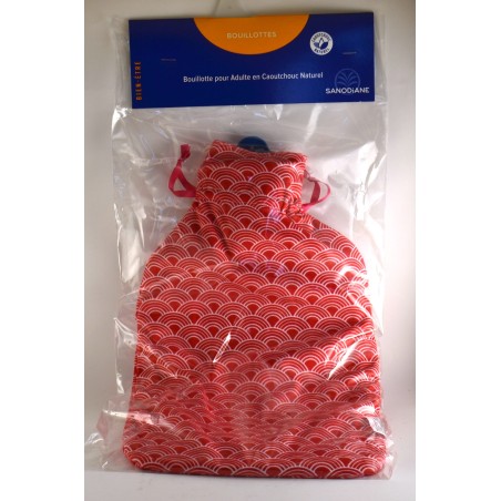 Bouillotte Tissu Décor Rouge Sanodiane