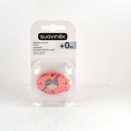 Attache-Sucette Ovale Suavinex Indienne Rose Fille