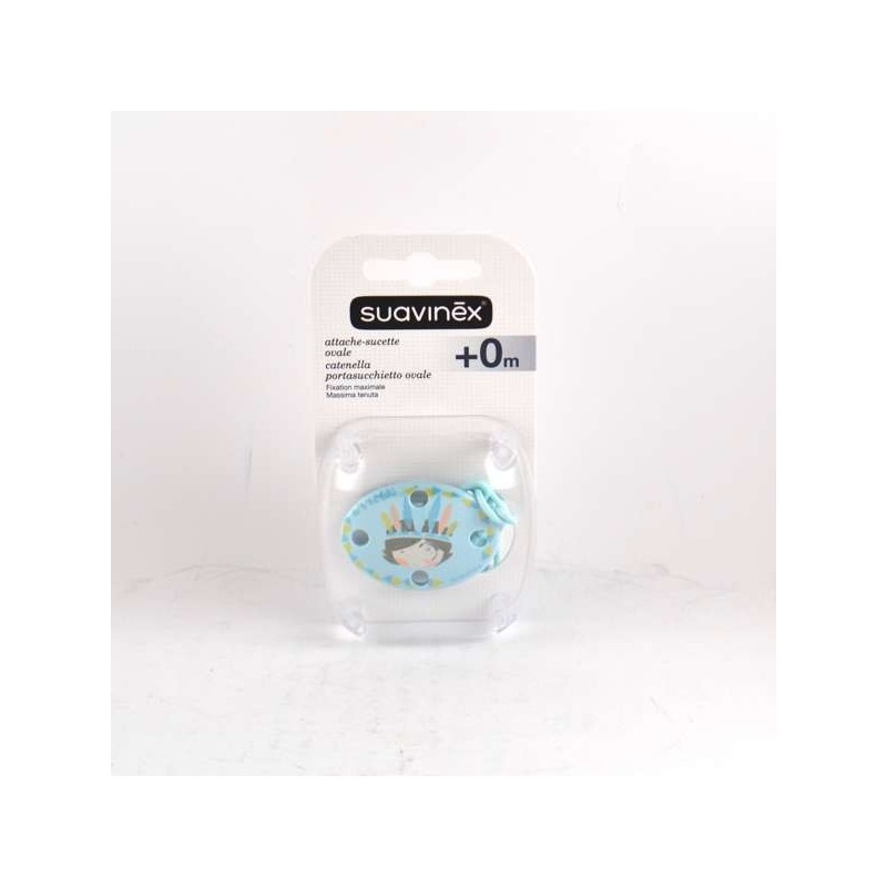 Attache-Sucette Ovale Suavinex Indienne Vert d'eau - Fille