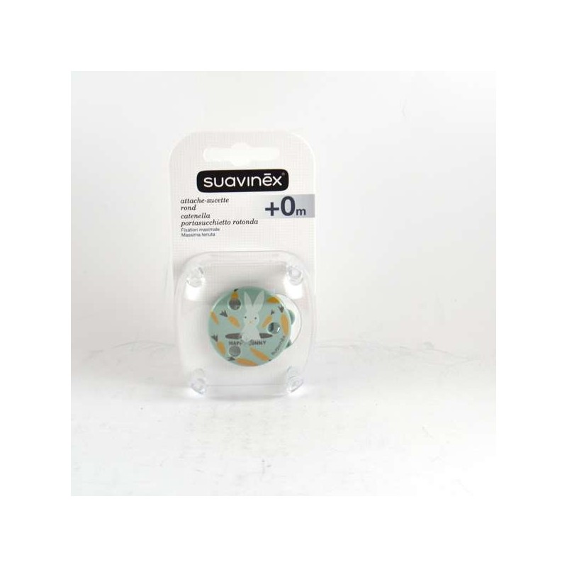  Suavinex Round Green Rabbit Enchanted Forest Bunny Pacifier Clip for Boy Suavinex