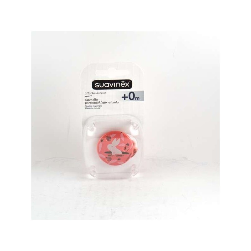  Suavinex Pink Rabbit  Round Pacifier Clip for Girl Suavinex