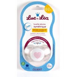 Sucette Symétrique en Silicone - Luc et Léa - Coeur - 0-2 Mois