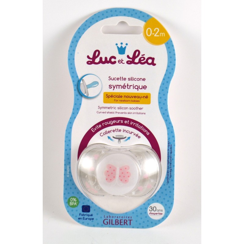 Sucette Symétrique en Silicone - Luc et Léa - Papillon - 0-2 Mois