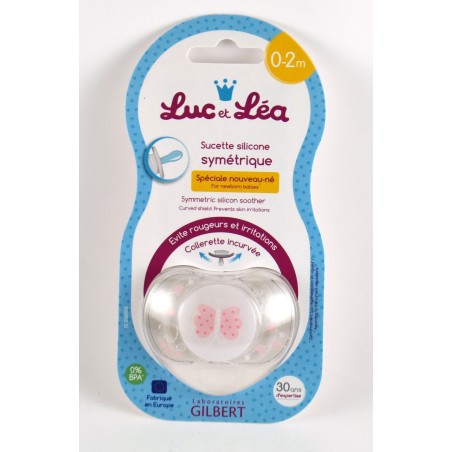 Sucette Symétrique en Silicone - Luc et Léa - Papillon - 0-2 Mois