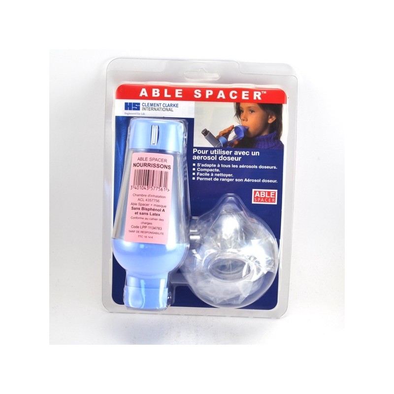 Chambre d'Inhalation Nourrissons + Masque, Able Spacer