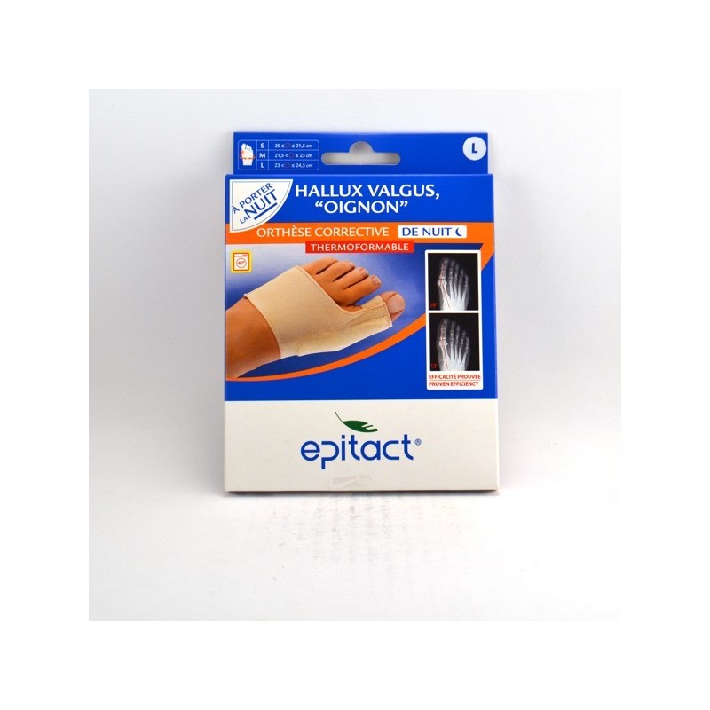 Orthèse Corrective de Nuit, Taille L, Hallux Valgus, \"Oignon\", Thermoformable - Epitact