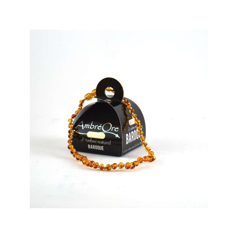 Collier d'Ambre Naturel Bébé, Ambré Ore Baroque, Apaisant