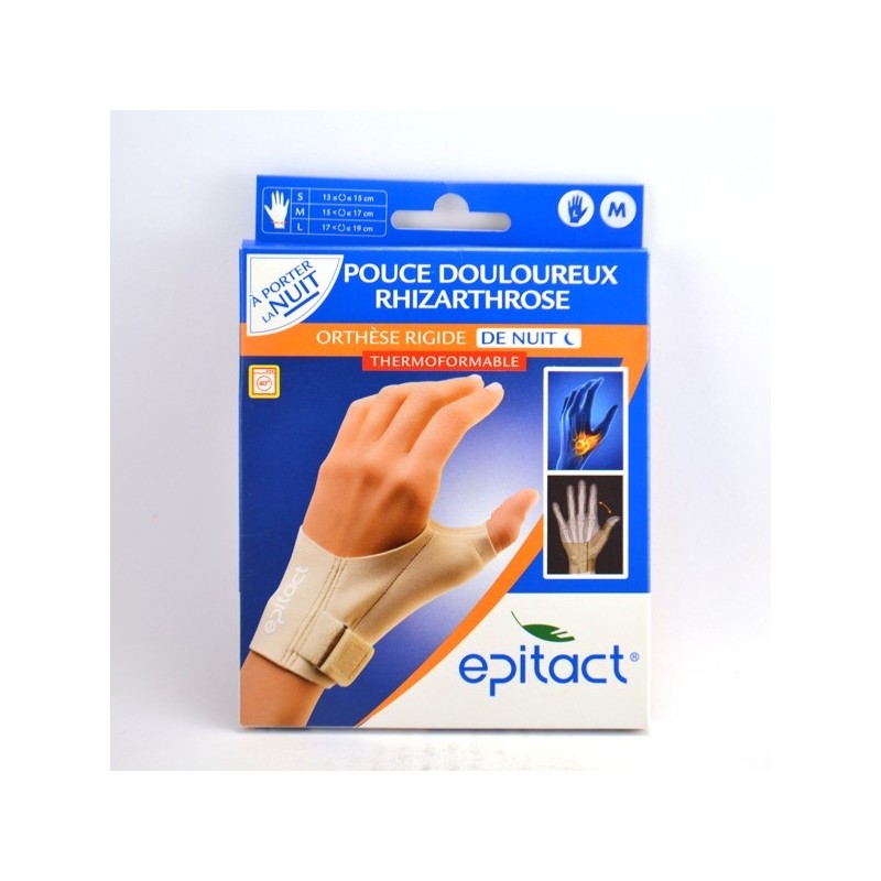  Thermoforming Rigid Night Splint, Painful Thumb Rhizarthrosis - Epitact, Left-Hand, Size M Epitact
