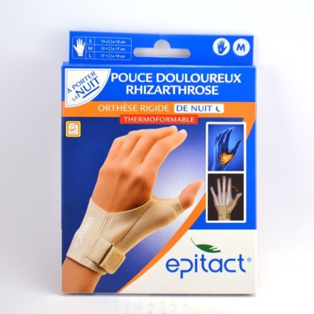  Thermoforming Rigid Night Splint, Painful Thumb Rhizarthrosis - Epitact, Left-Hand, Size M Epitact