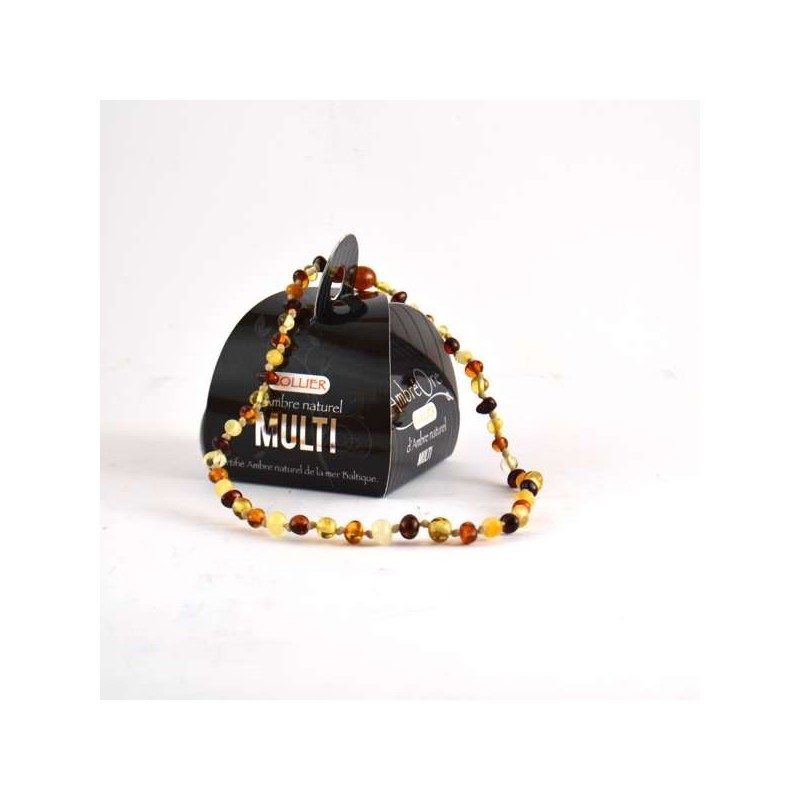 Collier d'Ambre Naturel Bébé, Ambré Ore Multi