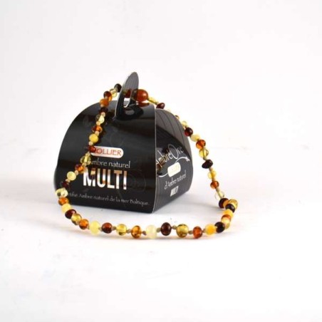 Collier d'Ambre Naturel Bébé, Ambré Ore Multi