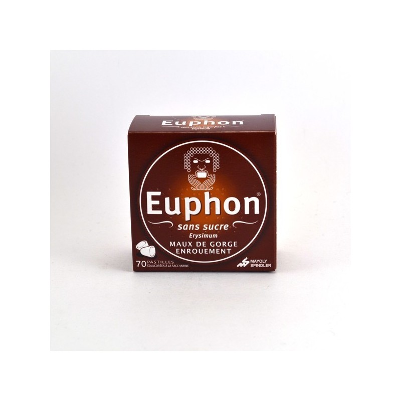 Euphon Sans Sucre, Maux De Gorge, Enrouement, 70 Pastilles