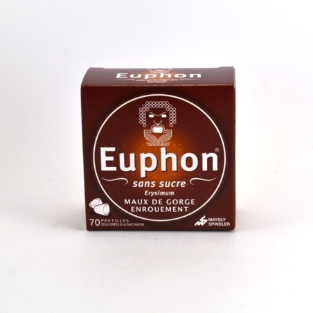  Euphon Sugar-free, Sore throat hoarse voice, 70 lozenges Mayoly