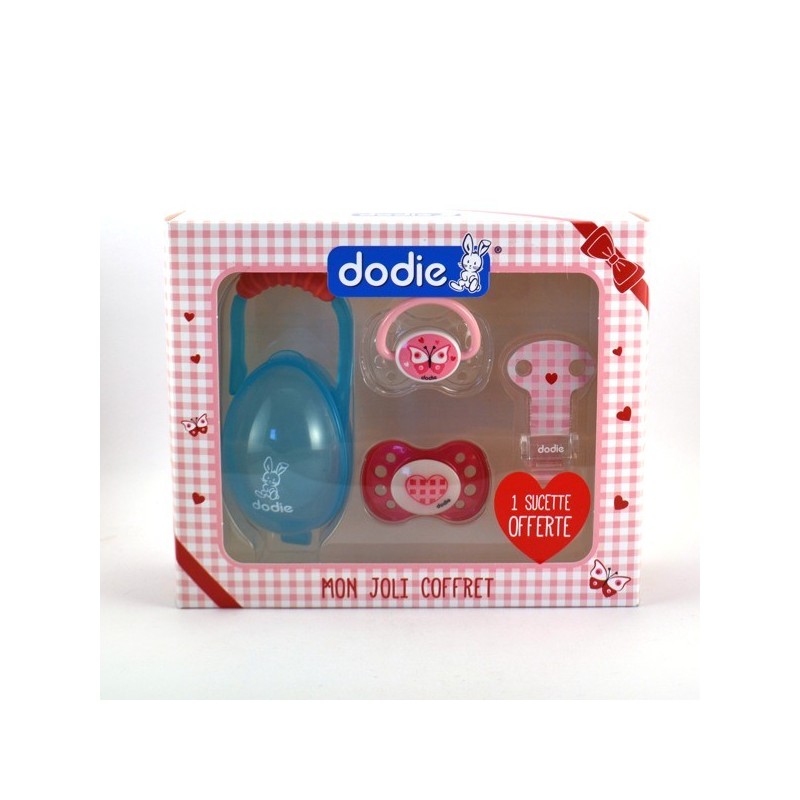 Mon Joli Coffret Rose : Attache Sucette, 2 Sucettes, Boite A Sucettes - Dodie