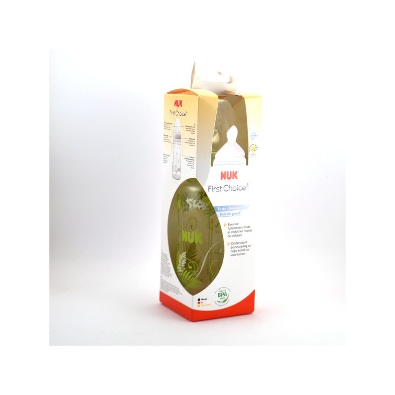 Biberon Verre First Choice+  Vert De 0 A 6 Mois - Nuk - 240 ml