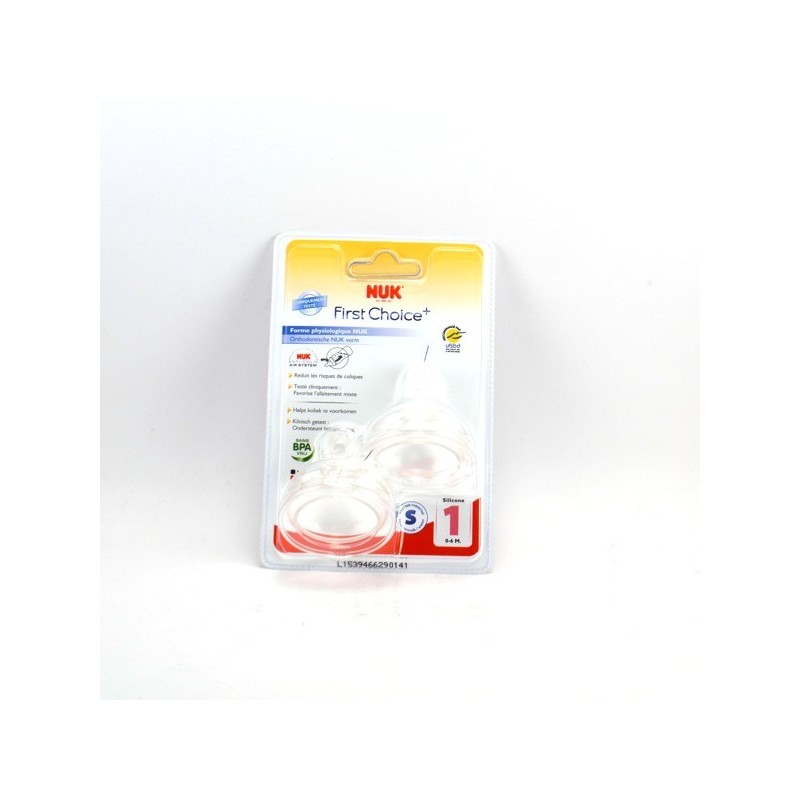 Tétines First Choice+ Silicone De 0 à 6 Mois S - Nuk - Lot De 2