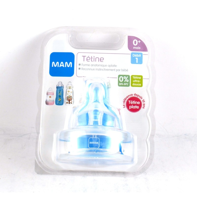 Tetine Silicone Vitesse 1, Débit Lent - MAM, Lot De 2