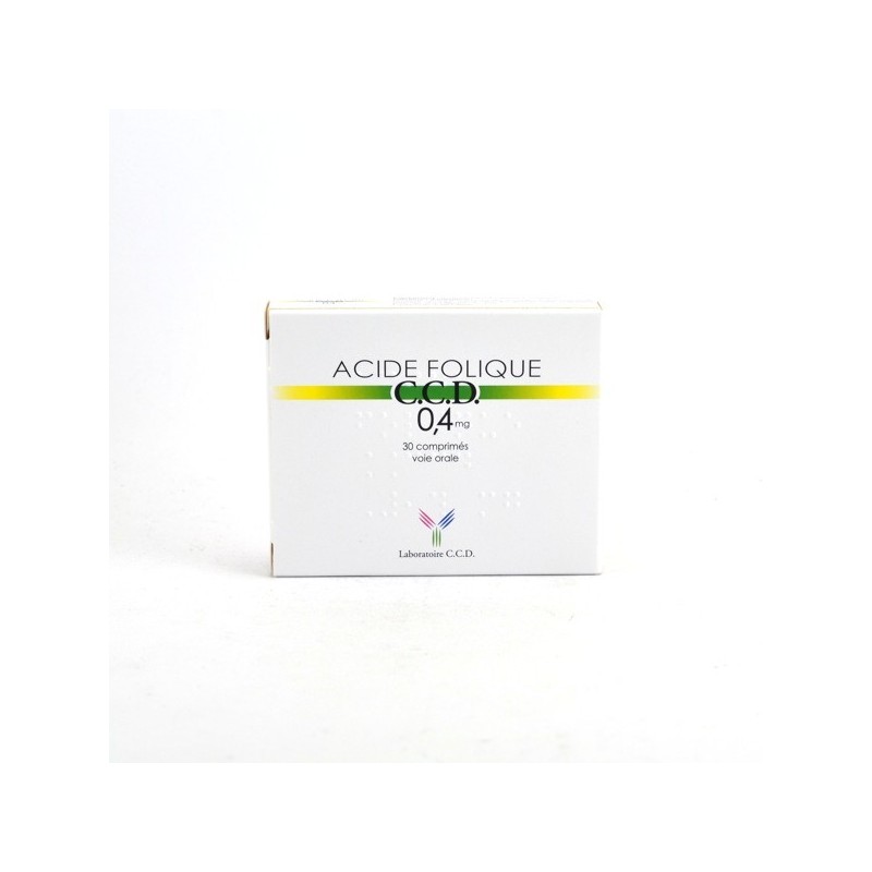 Acide Folique C.C.D. 0.4 mg, Boite De 30 Comprimés