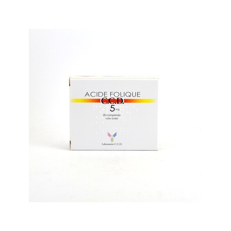 Acide Folique C.C.D. 5 mg, Boite De 20 Comprimés