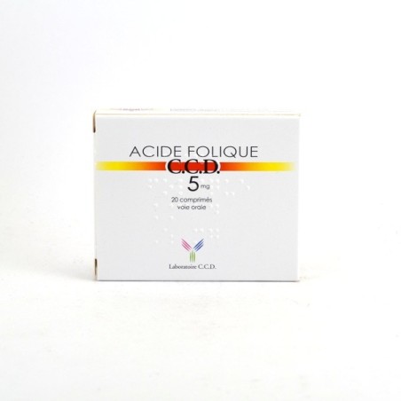 Acide Folique C.C.D. 5 mg, Boite De 20 Comprimés