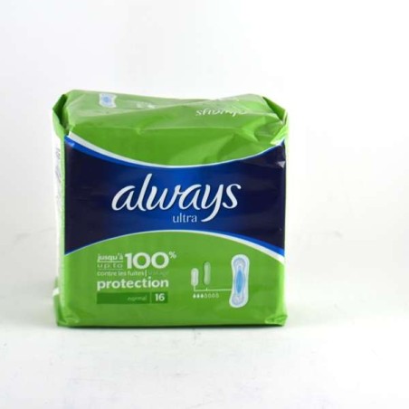  Always Ultra Normal 16 WingFree Sanitary  Towels- Always - Light Green Package, 3 drops out of 7 Always