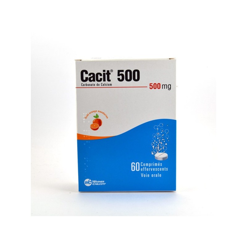  Cacit Calcium Carbonate (500 mg) Effervescent Tablets (Orange Flavour) – Pack of 60 Cacit