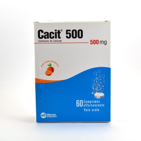  Cacit Calcium Carbonate (500 mg) Effervescent Tablets (Orange Flavour) – Pack of 60 Cacit
