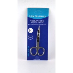 Ciseaux à Ongles Et Cuticules Courbes - Inox Sablé - Sanodiane ref 702