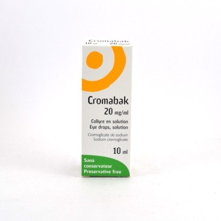 Cromabak 20mg/ml, 10ml Eyewash solution, no preservatives Théa