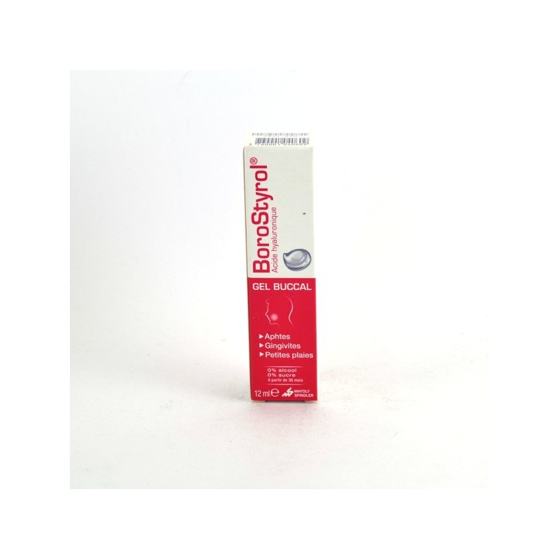 Gel Buccal BoroStyrol Acide Hyaluronique, 12 ml