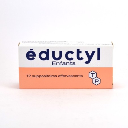 Eductyl Enfants, Boite De 12 Suppositoires Effervescents, Tartrate acide de potassium 0,575g/Bicarbonate de sodium 0,35g