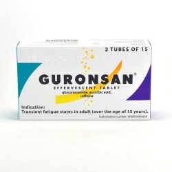 Guronsan Etats De Fatigue Passagers Adulte (+ De 15 ans), 2 Tubes De 15 Comprimés Effervescents